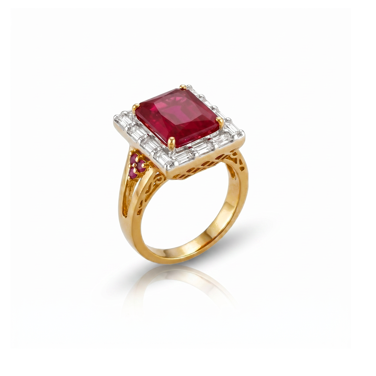 Emerald-Cut Baguette Cocktail Ring