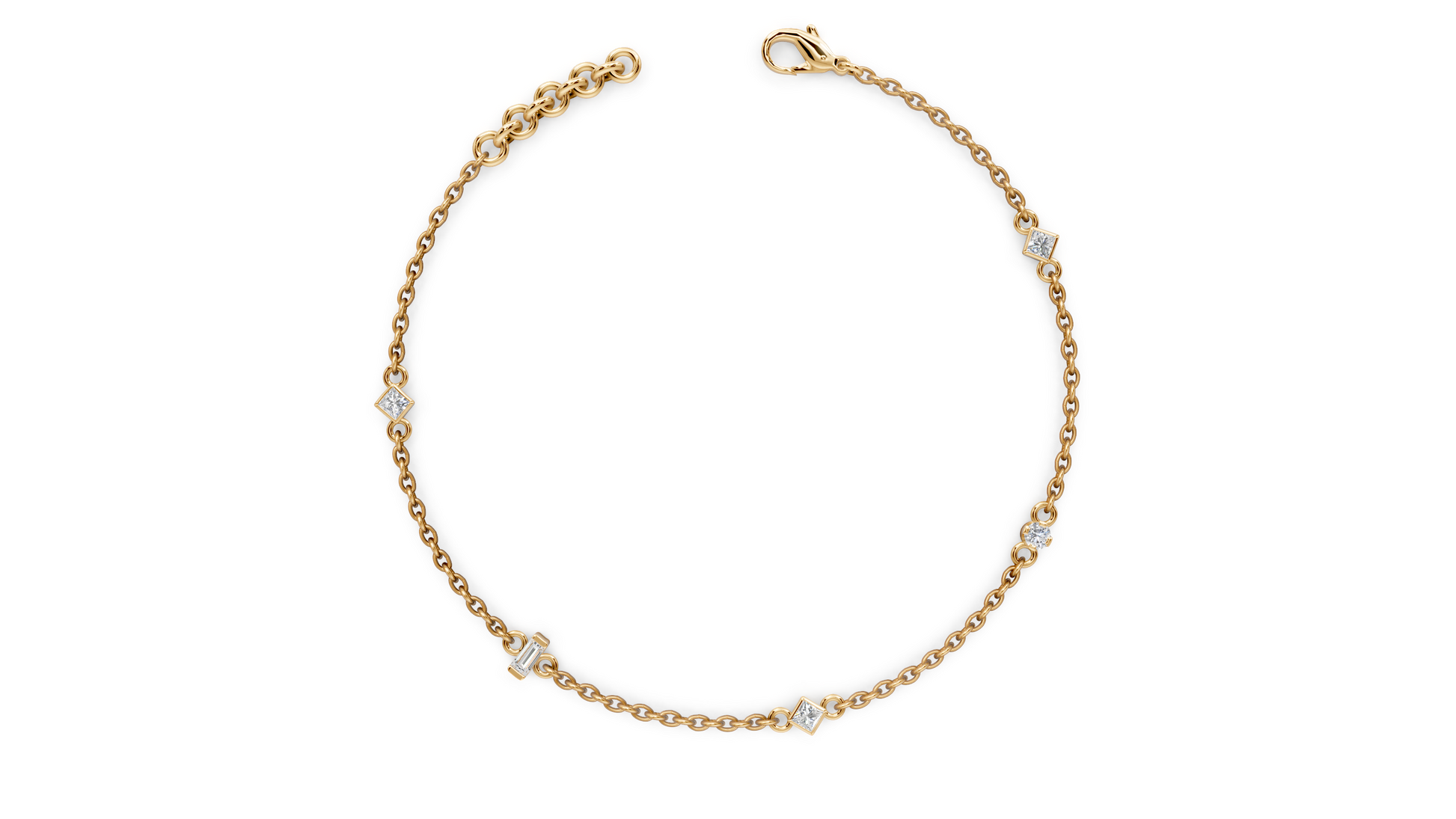 Prism Trace Stackable Bracelet — Rhodium