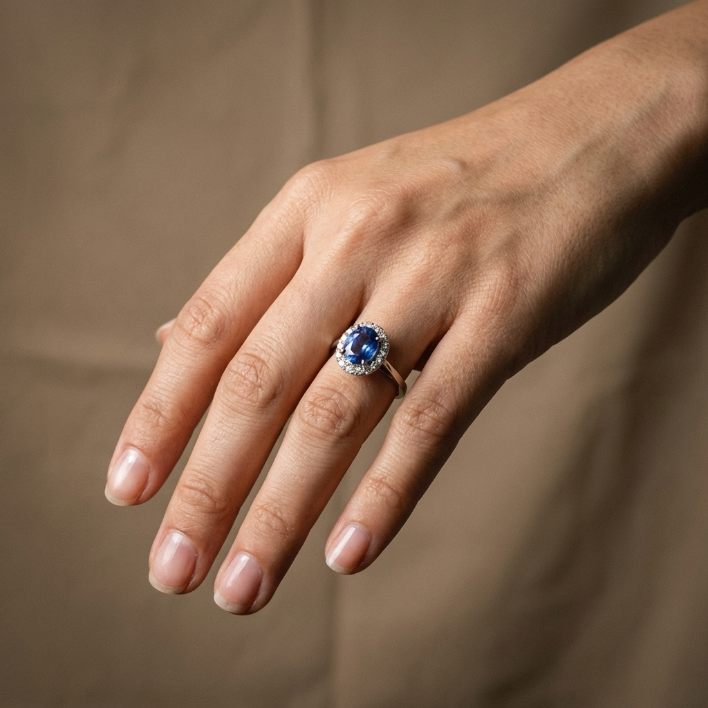 Safira Halo Ring