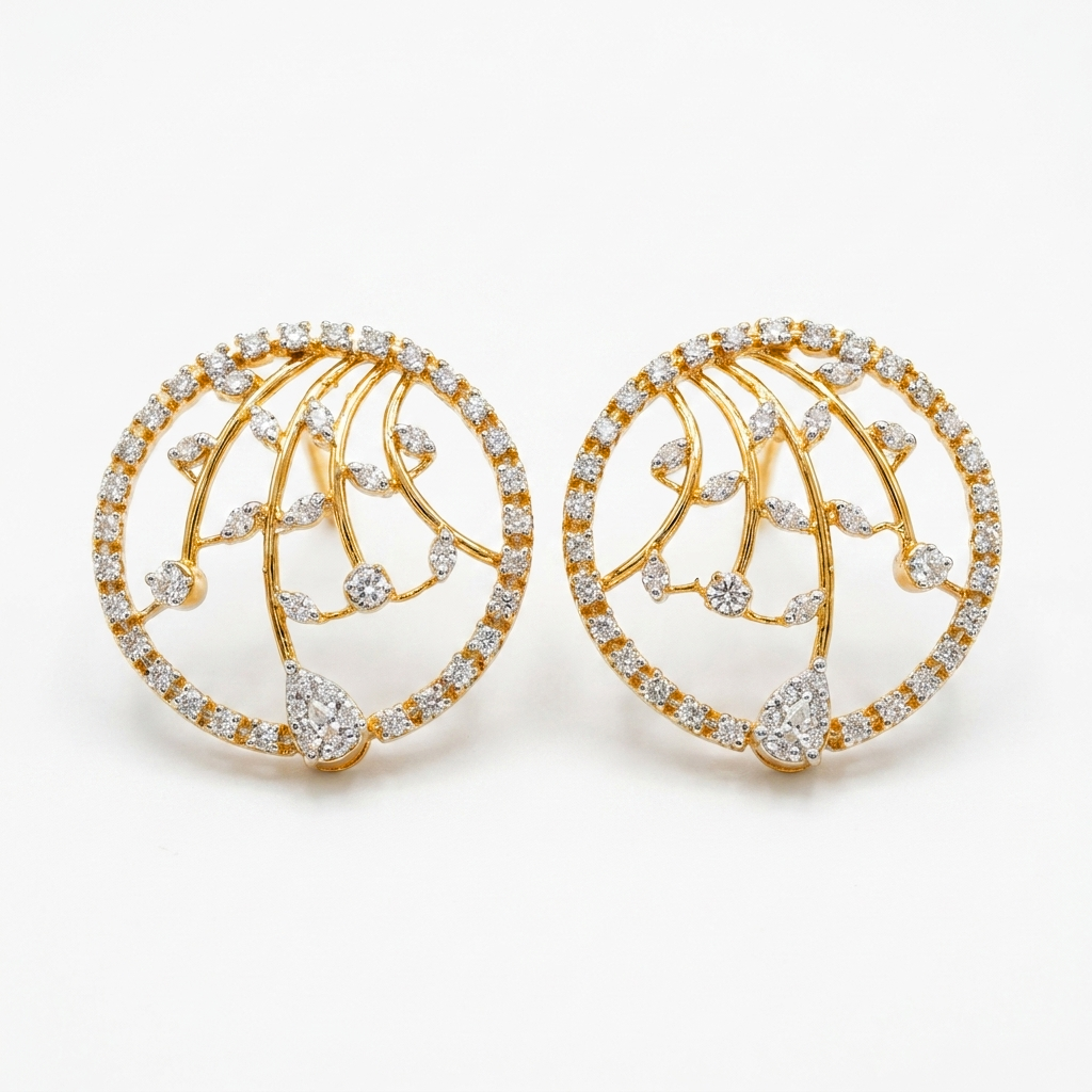Rosalie Vine Circle Studs