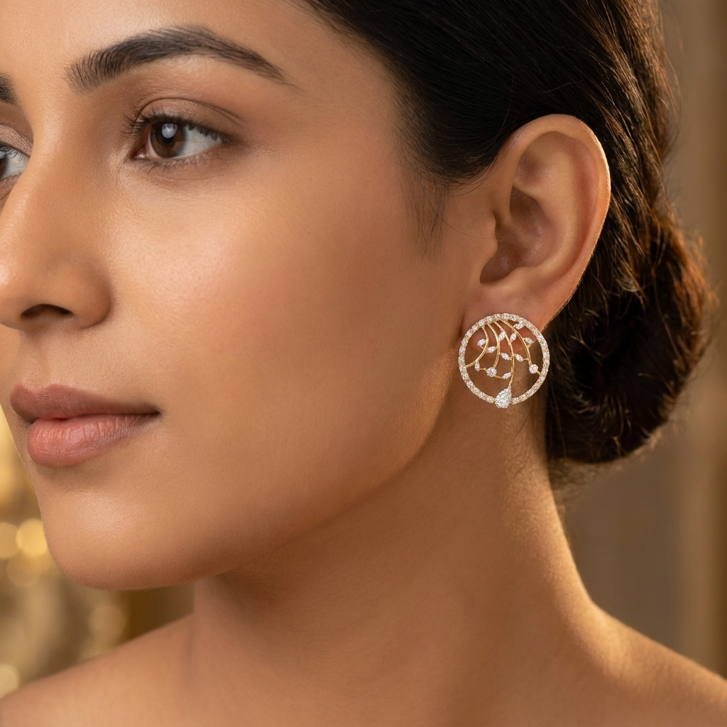 Rosalie Vine Circle Studs