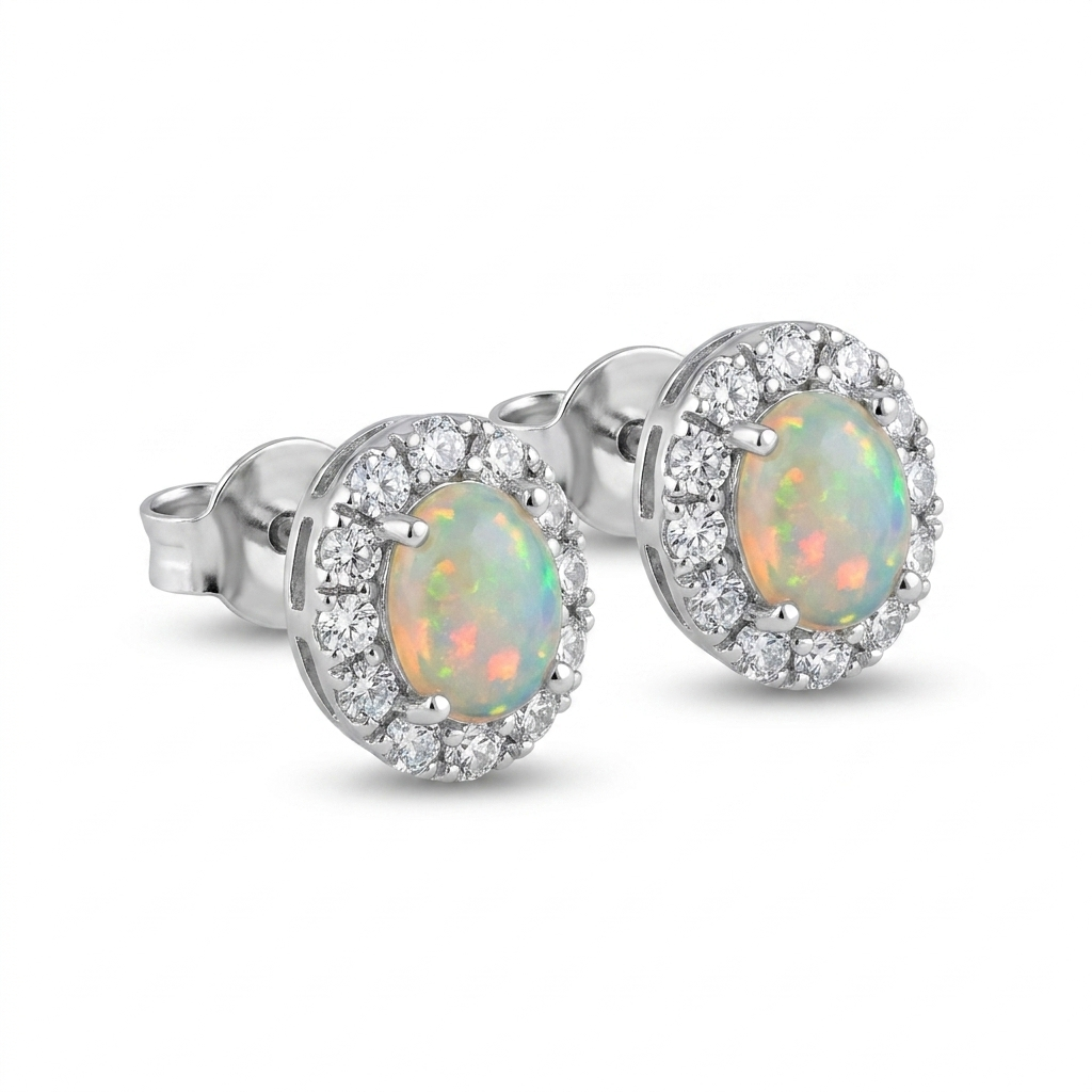 Opaline Halo Studs