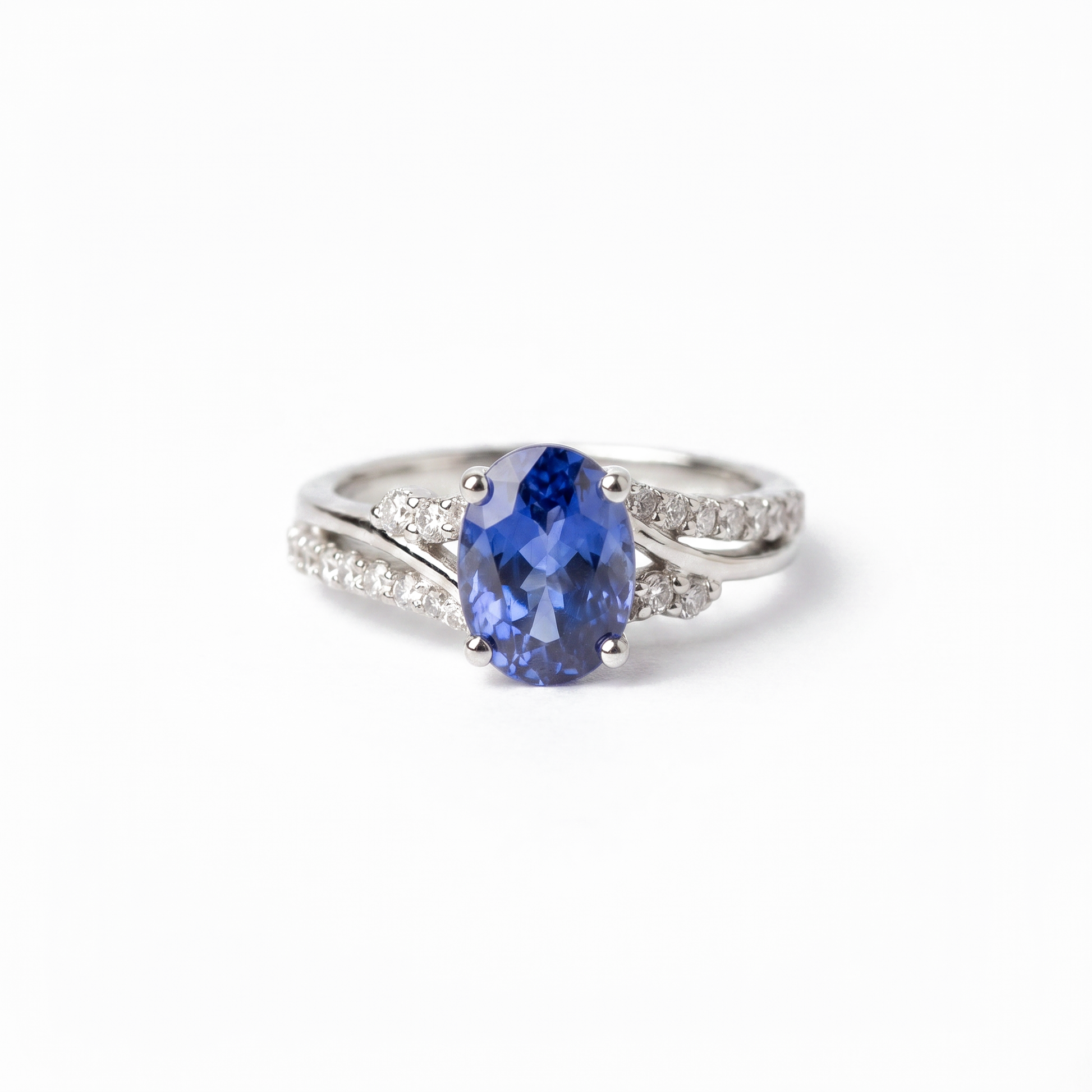 Oval Sapphire Pavé Ring