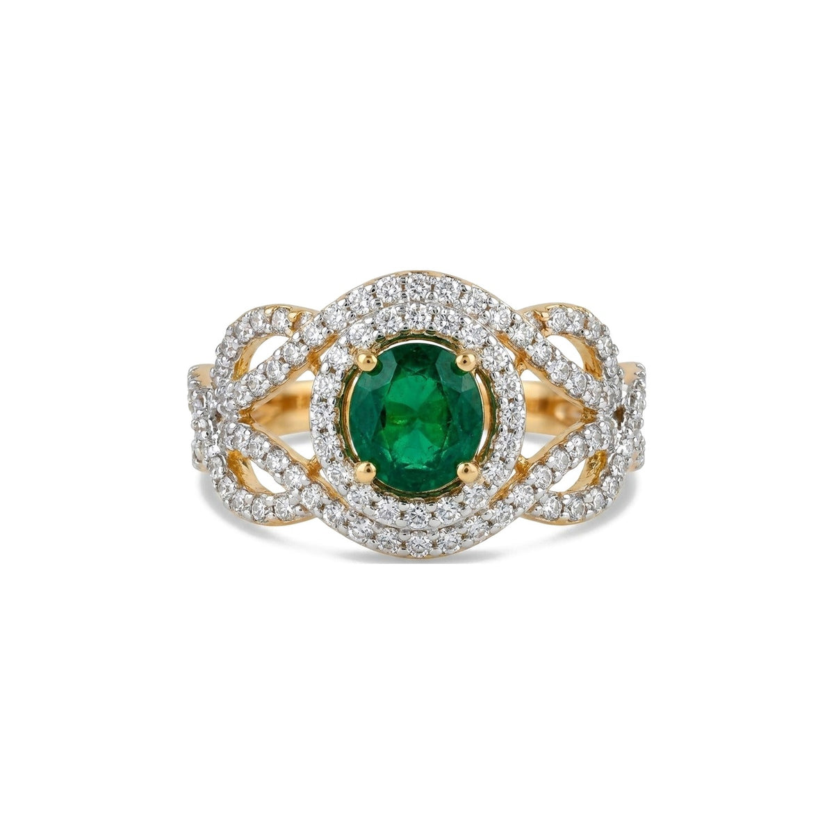 Oval Woven Halo Ring