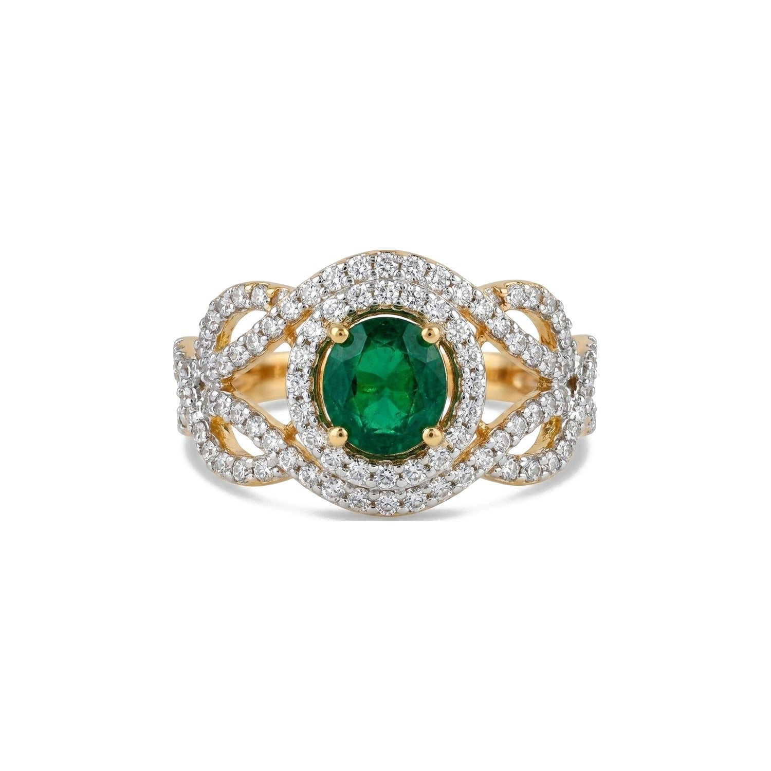 Oval Woven Halo Ring