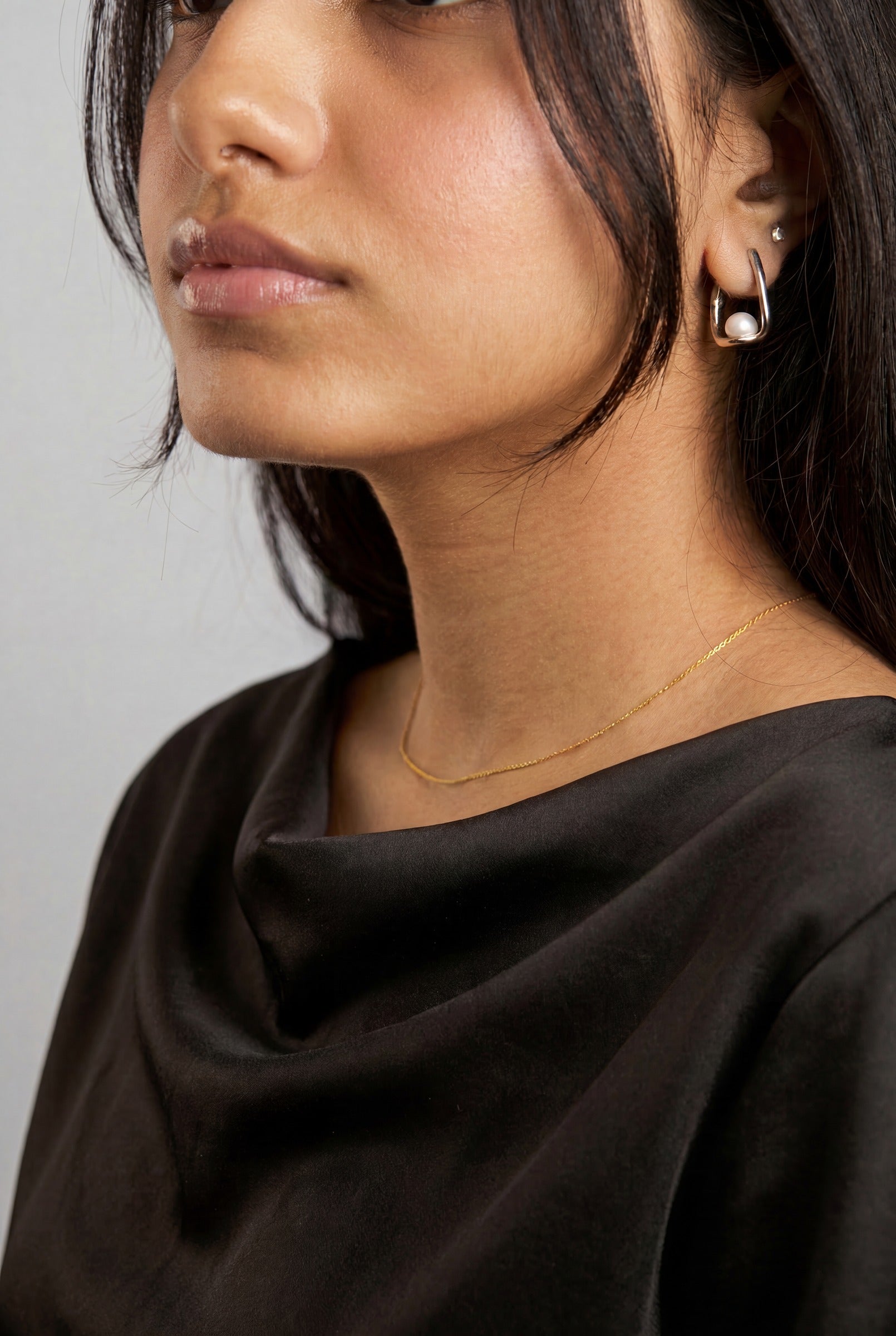 Pearl Drift Hoops — worn