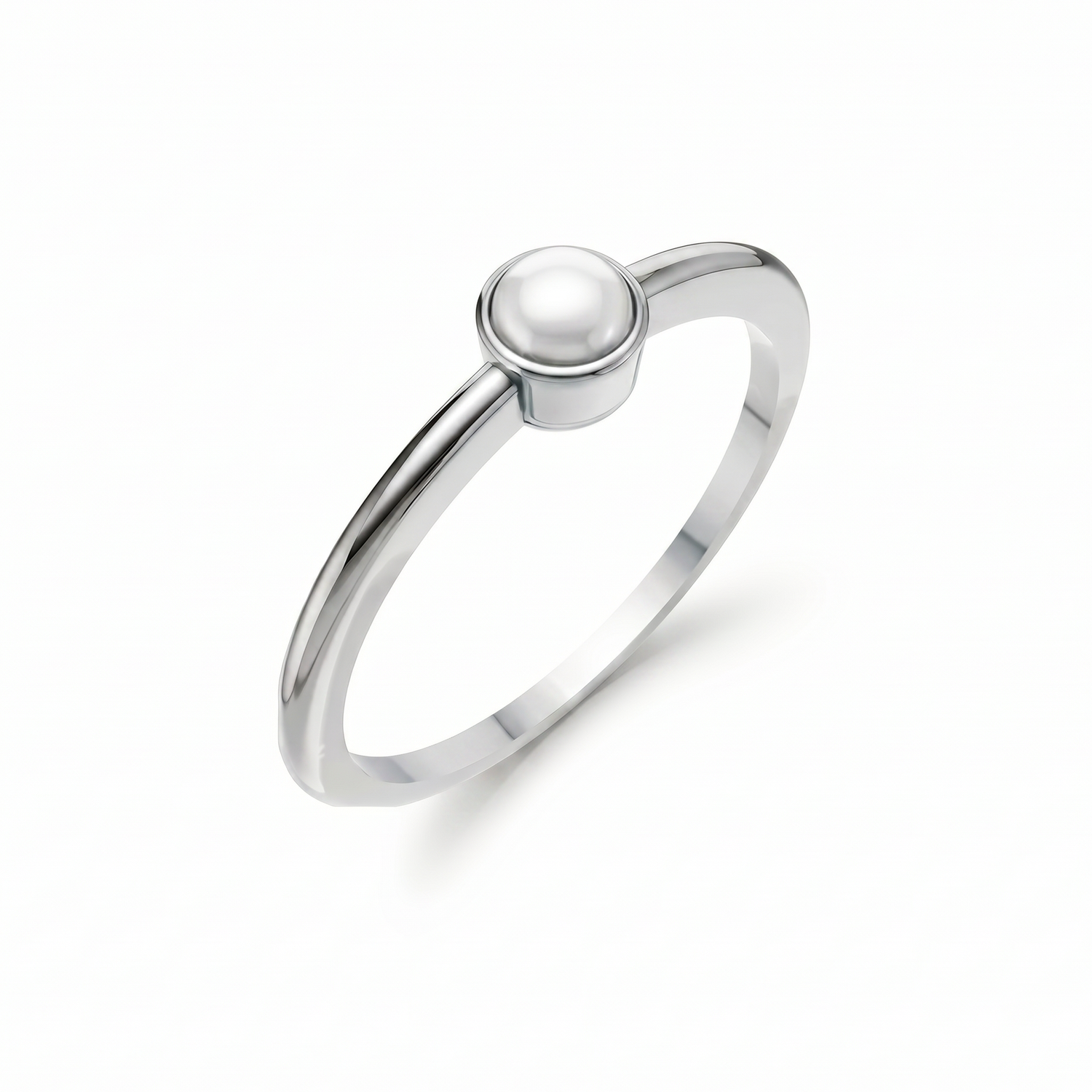 Solitaire Pearl Ring