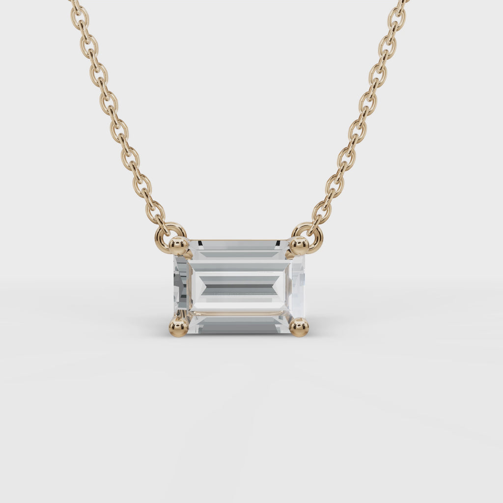 Emerald Cut Pendant Necklace