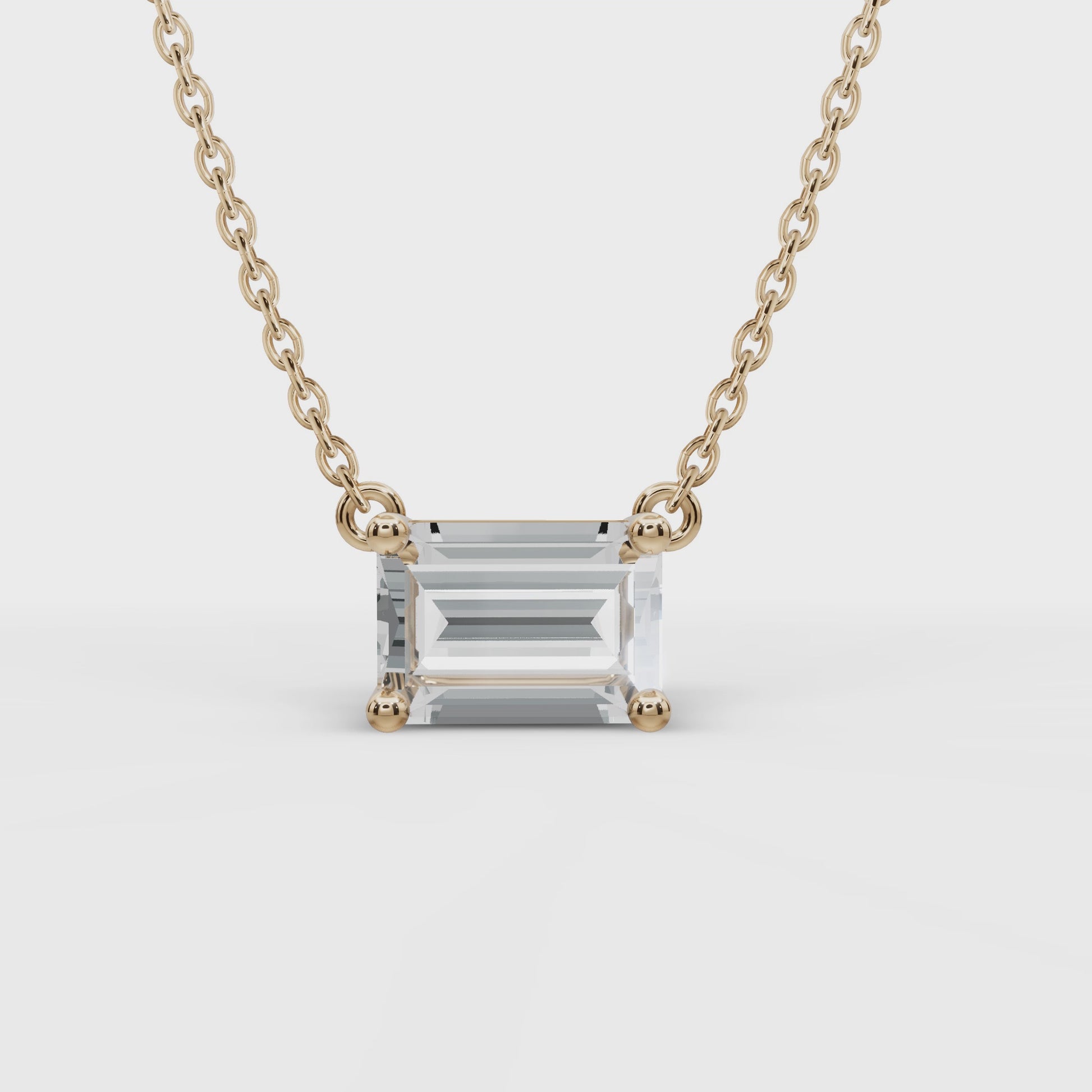 Emerald Cut Pendant Necklace