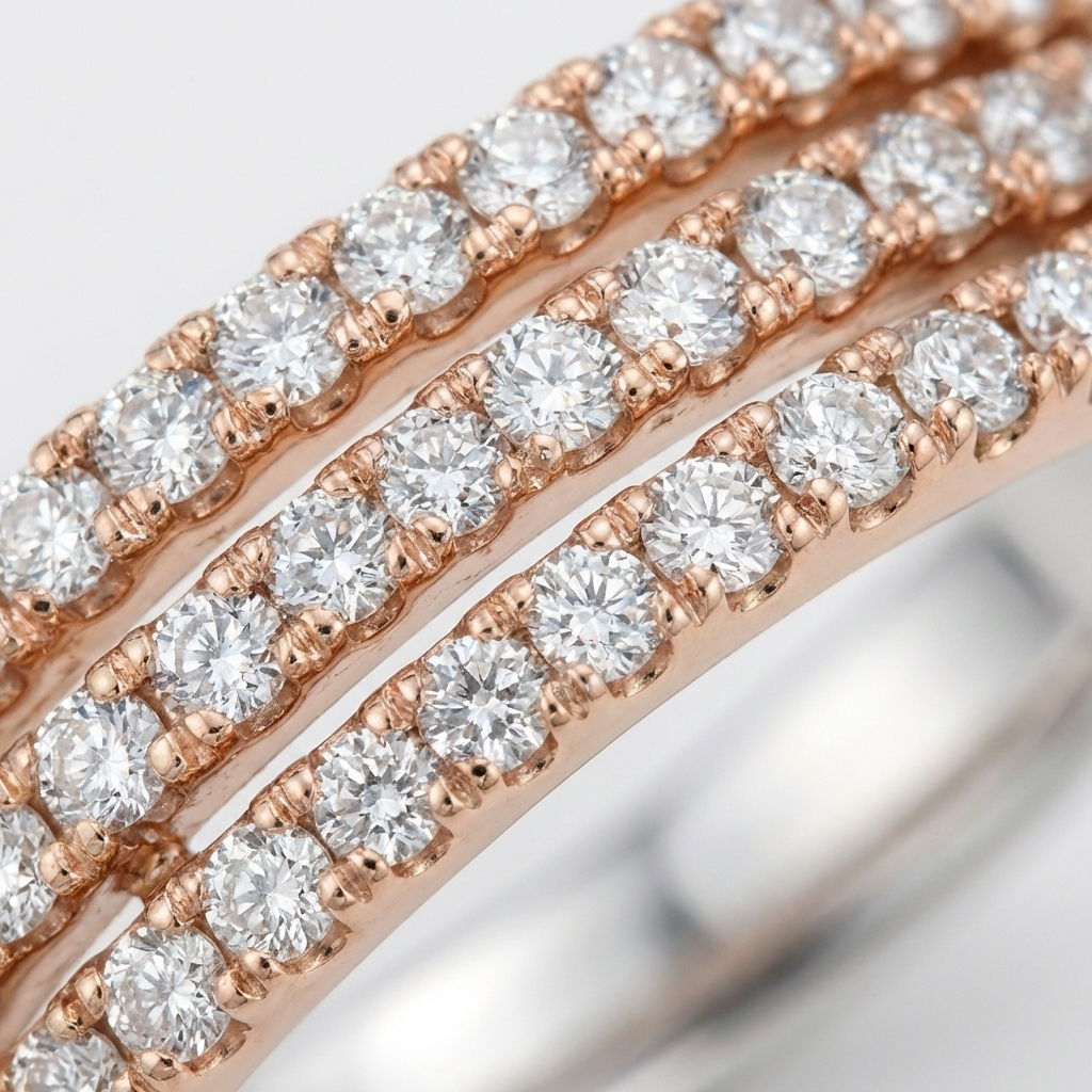 Camille Triple-Row Pavé Band