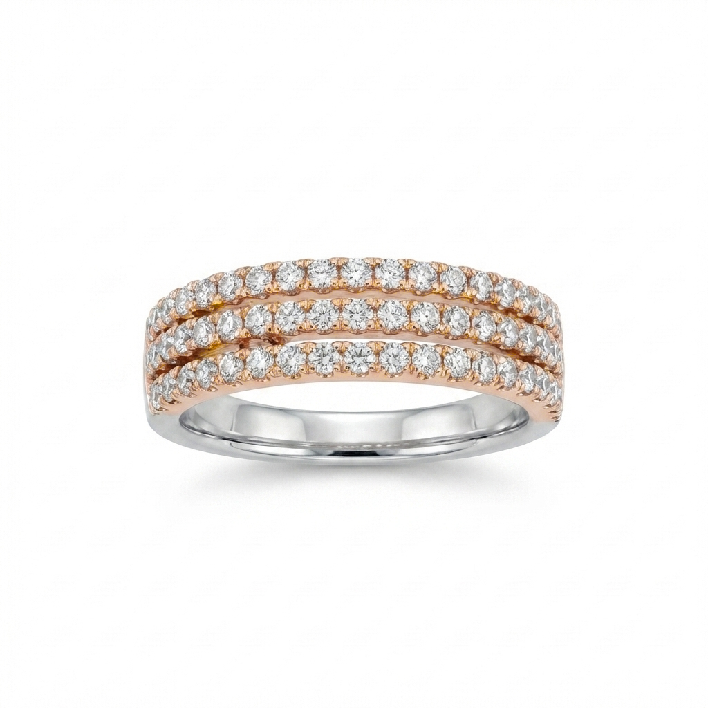 Camille Triple-Row Pavé Band