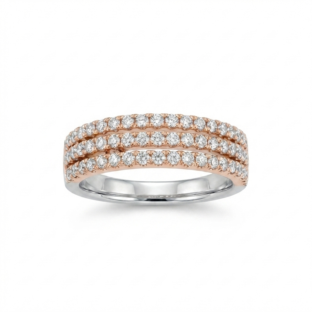 Camille Triple-Row Pavé Band