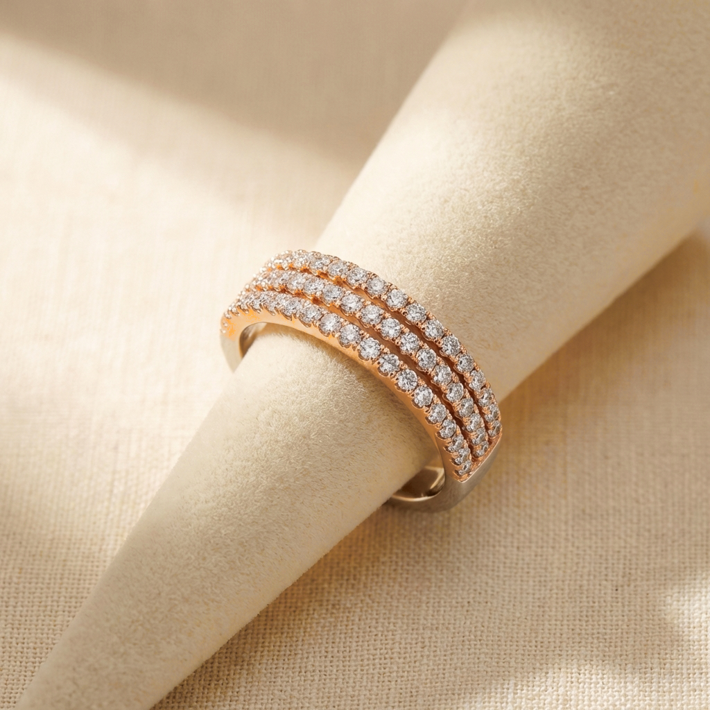 Camille Triple-Row Pavé Band