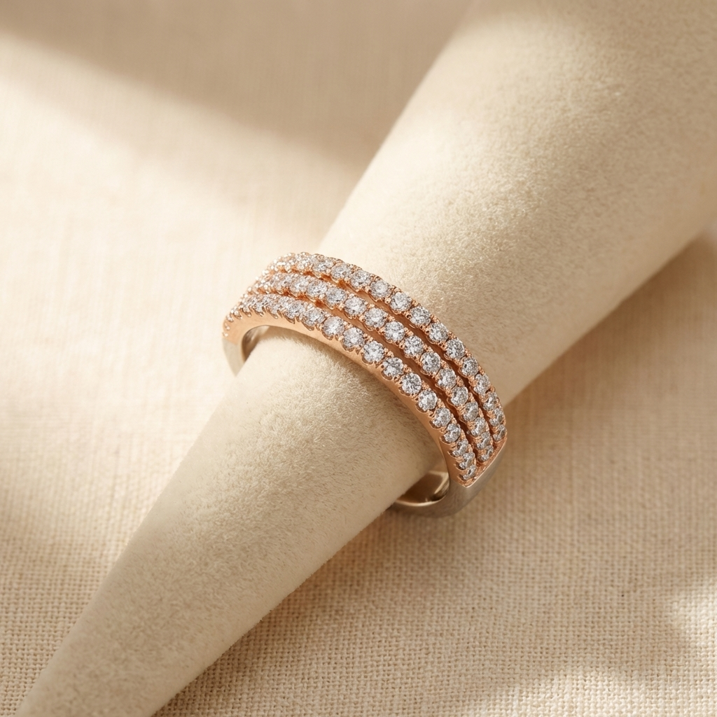 Camille Triple-Row Pavé Band