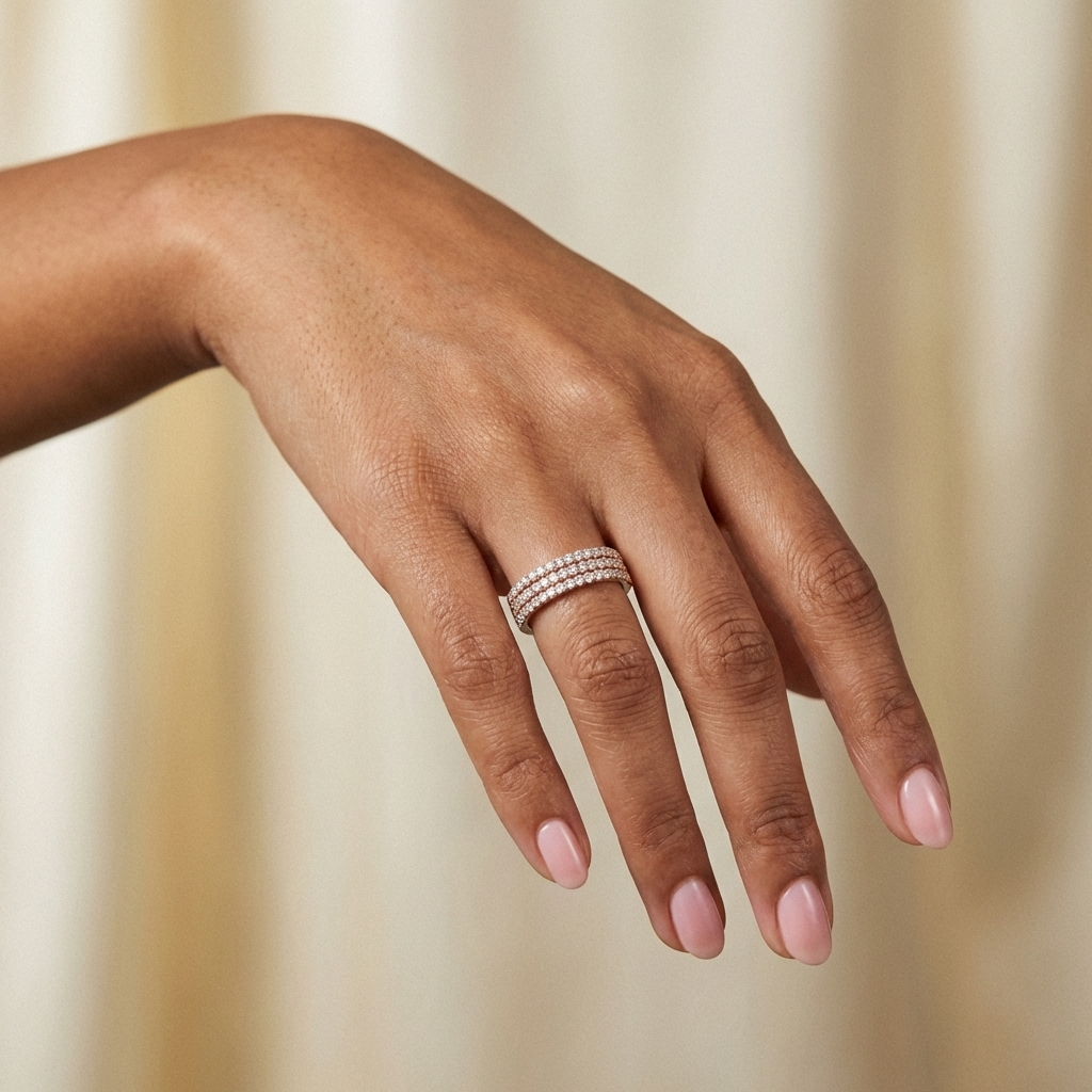 Camille Triple-Row Pavé Band