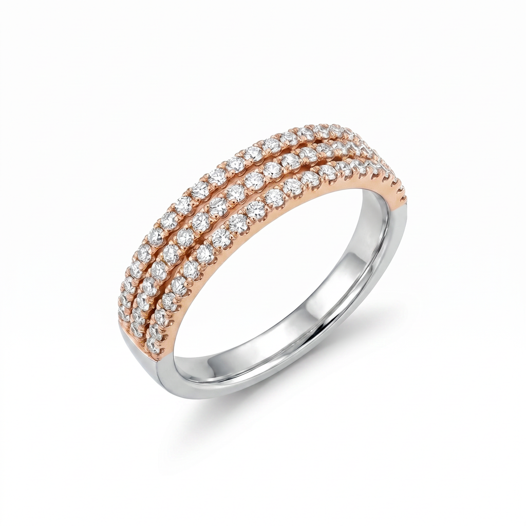 Camille Triple-Row Pavé Band