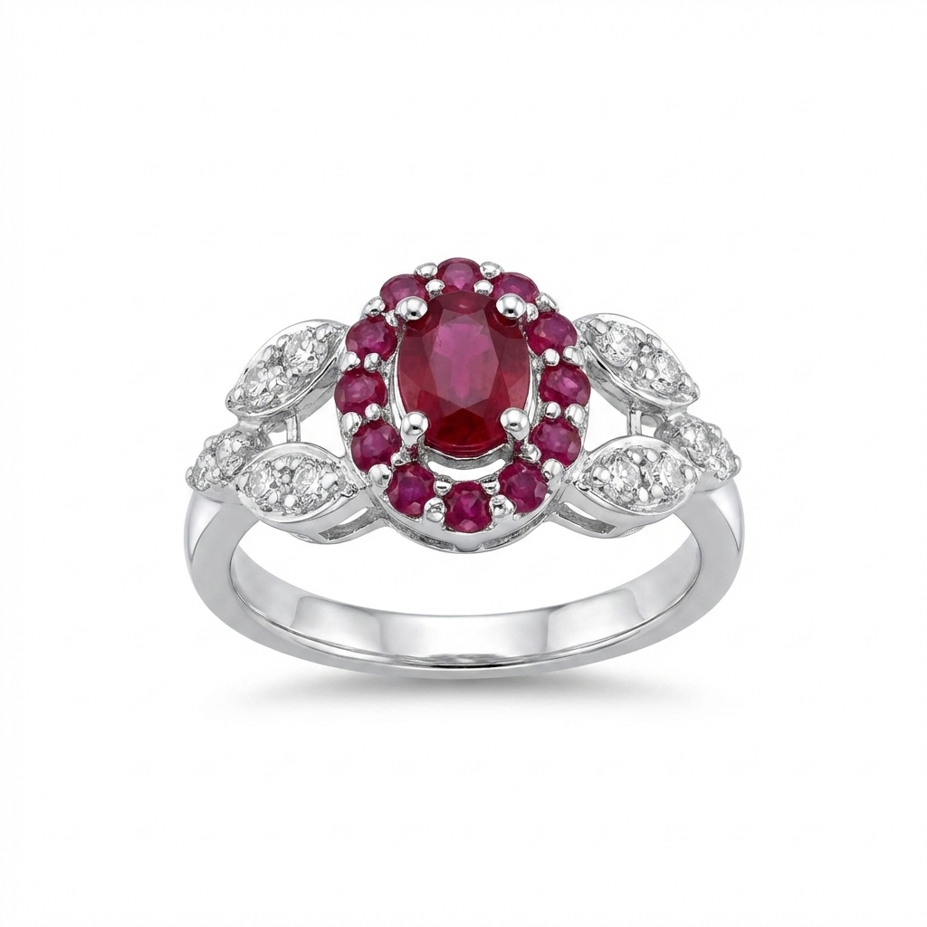 Vivienne Oval Halo Ring