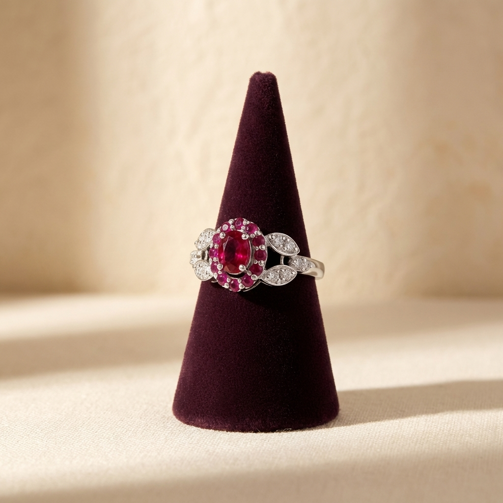 Vivienne Oval Halo Ring