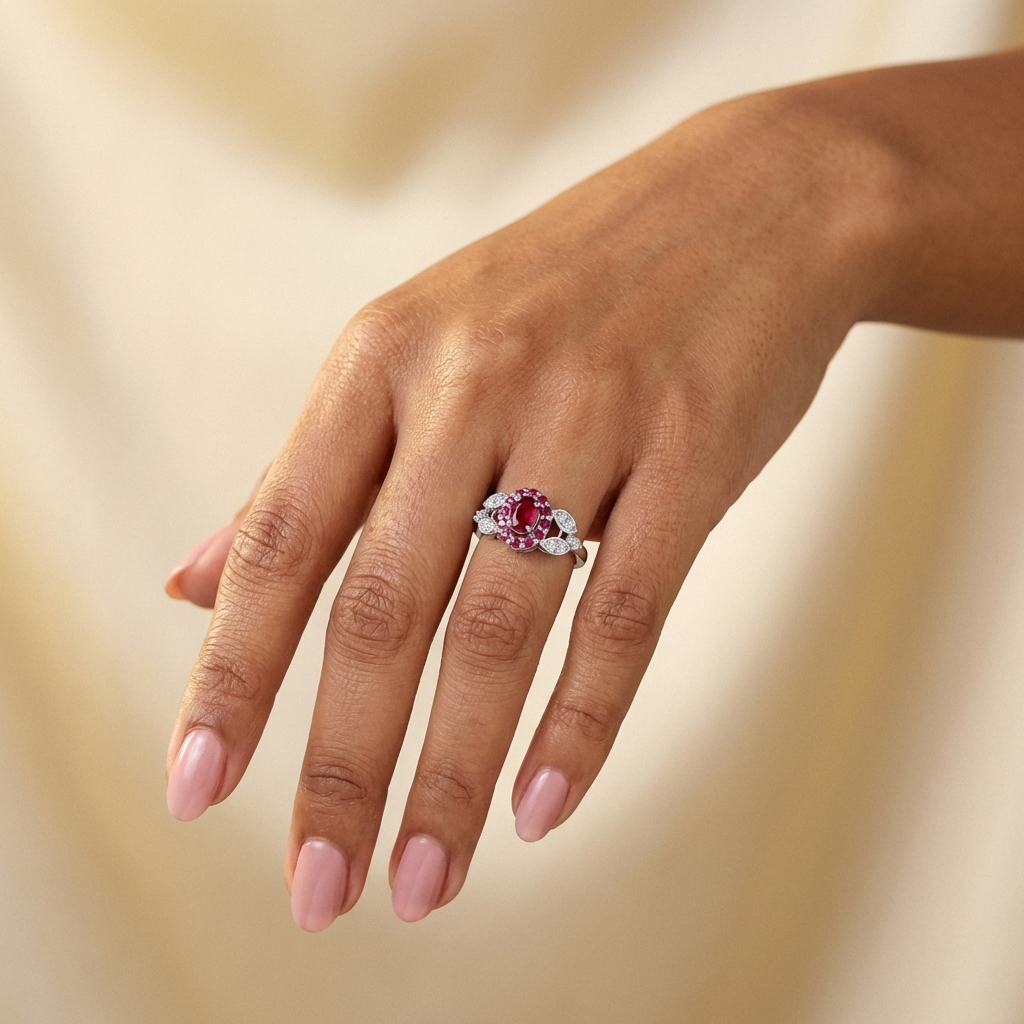 Vivienne Oval Halo Ring