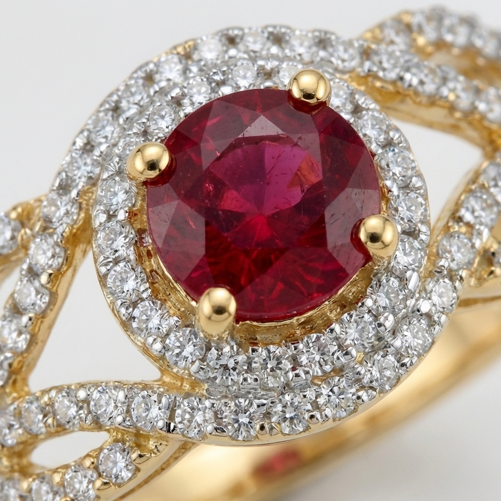 Round Woven Halo Ring