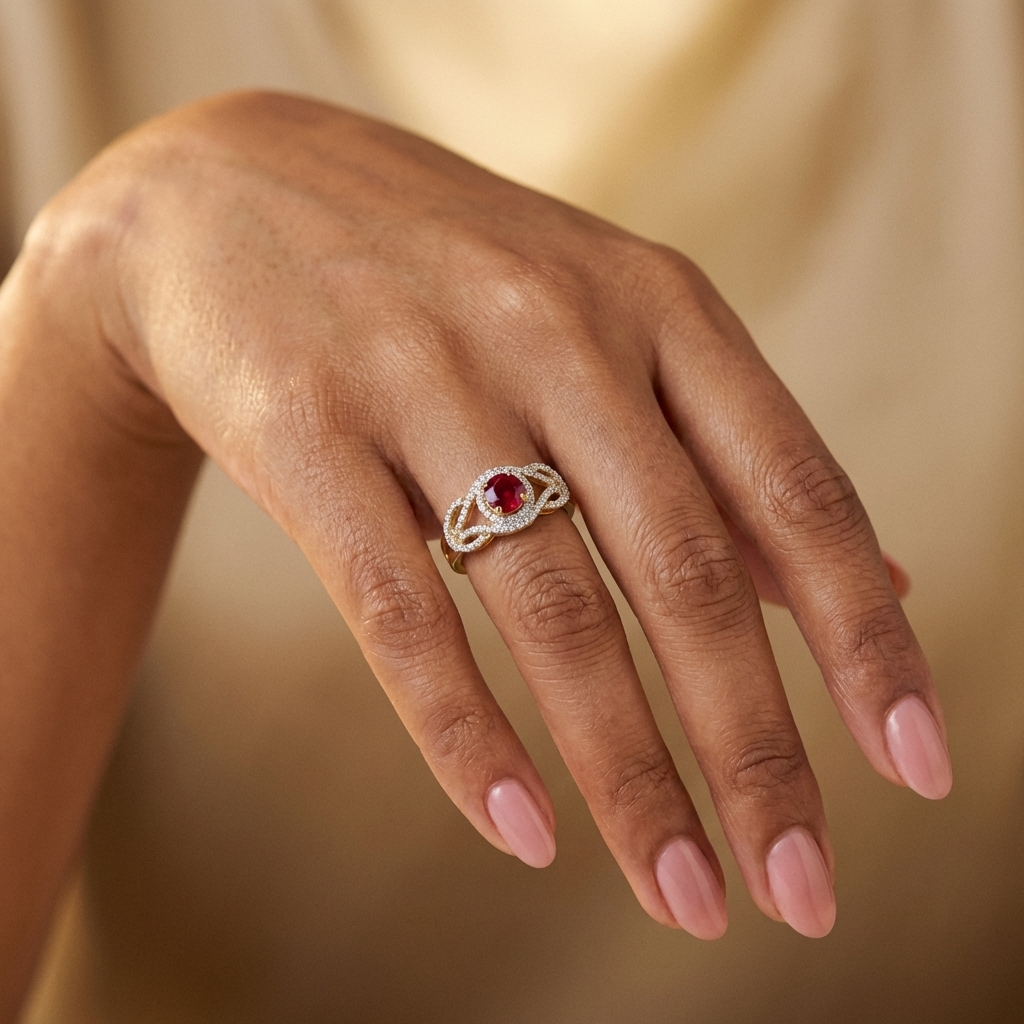Round Woven Halo Ring