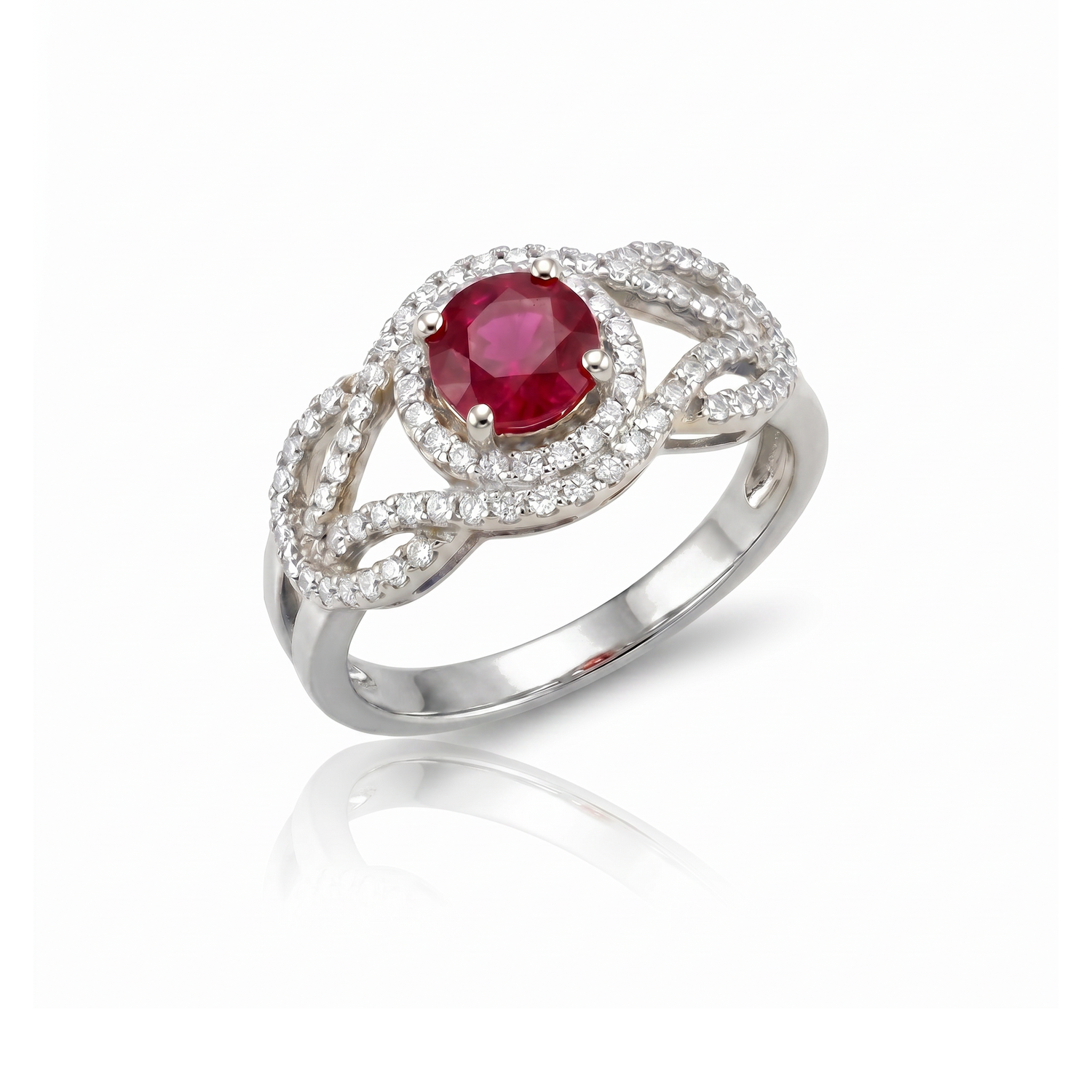 Round Woven Halo Ring