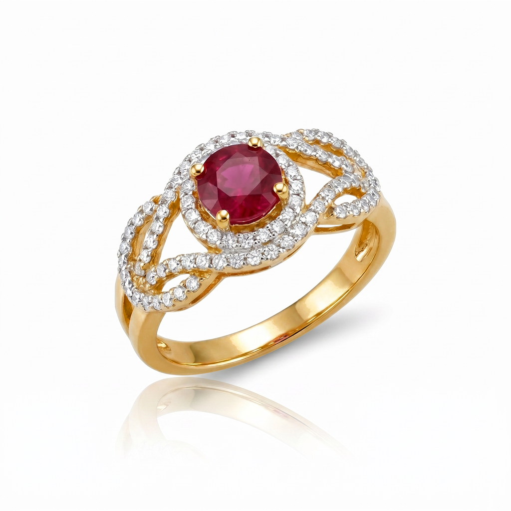 Round Woven Halo Ring