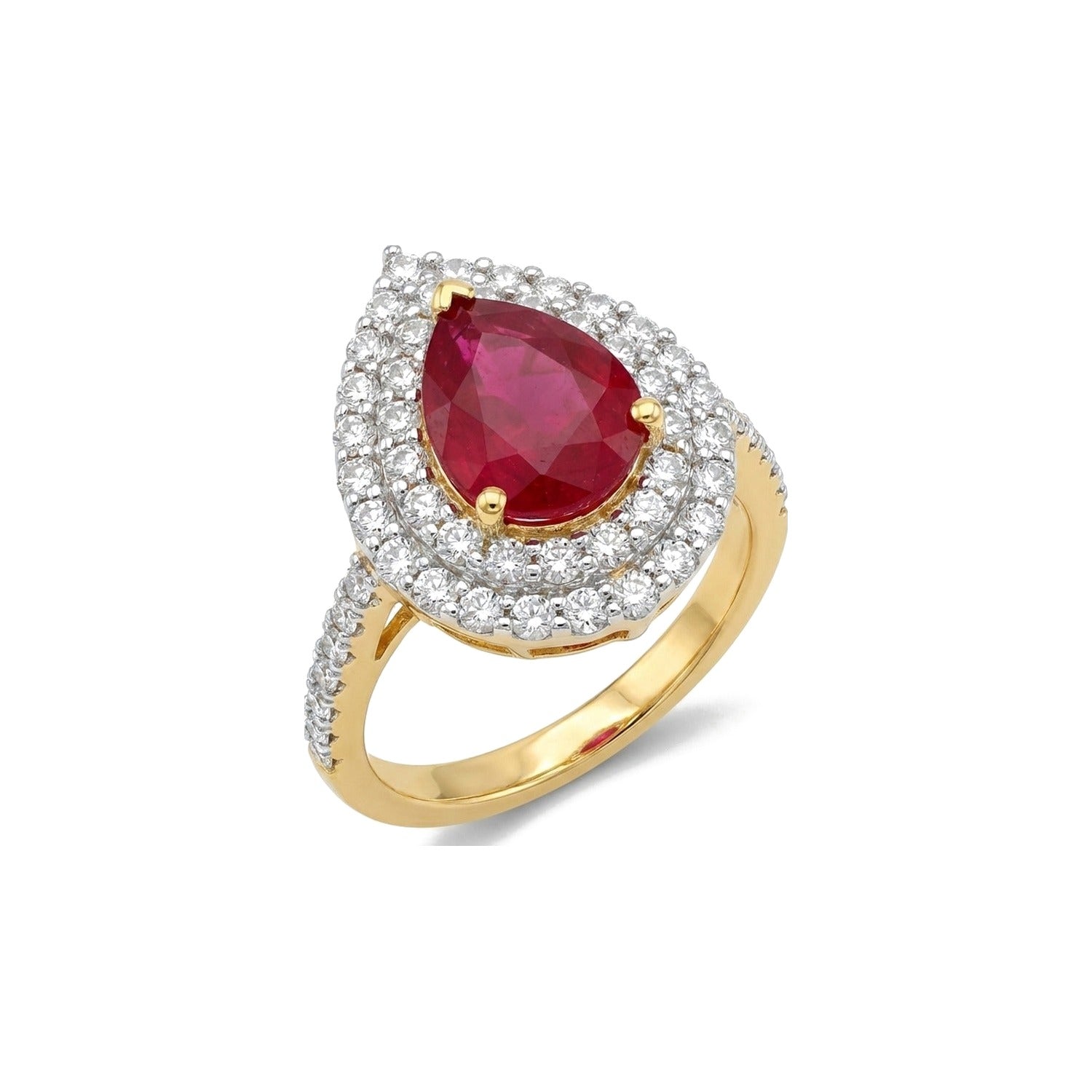 Ruby Double Halo Ring