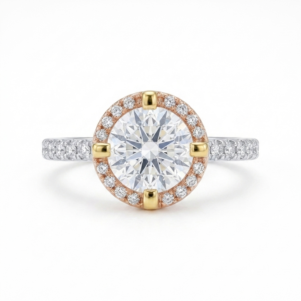 Solitaire Round Halo Ring