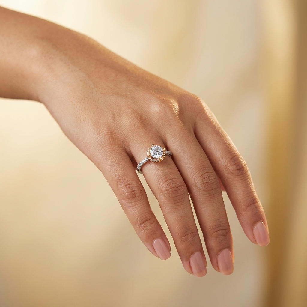 Solitaire Round Halo Ring