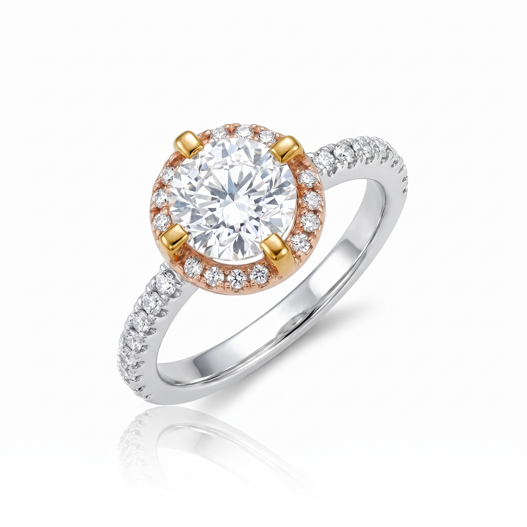 Solitaire Round Halo Ring