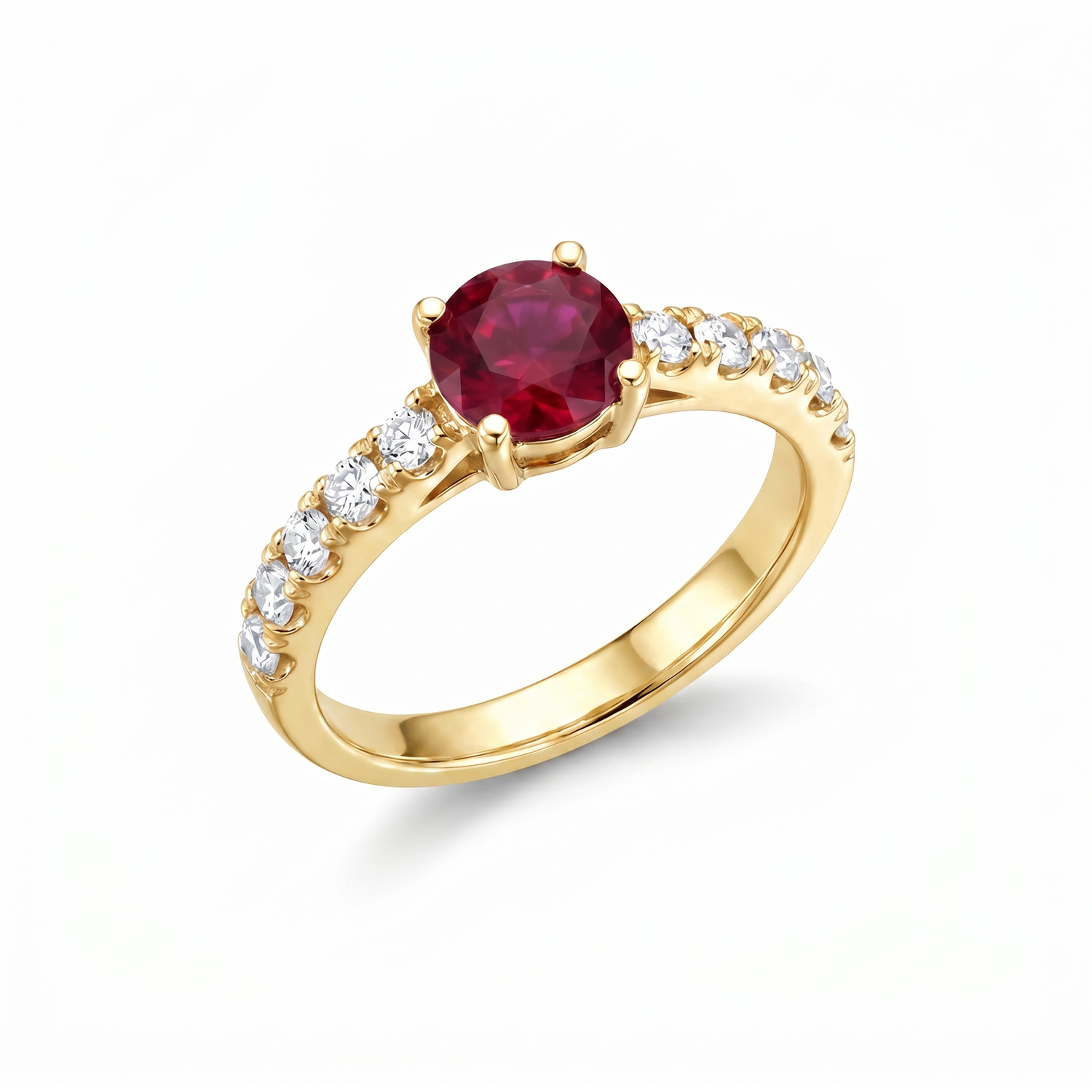 Rosalind Round Ruby Pavé Ring