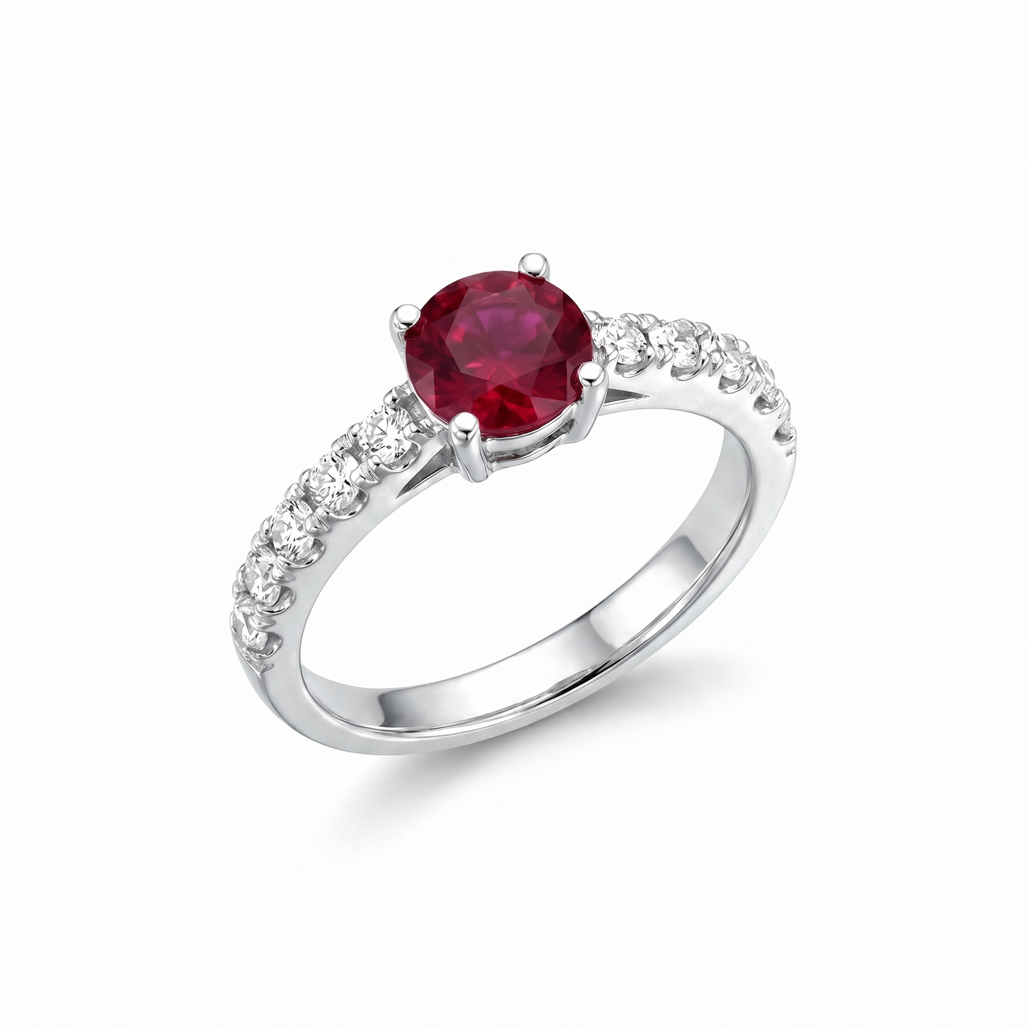 Rosalind Round Ruby Pavé Ring