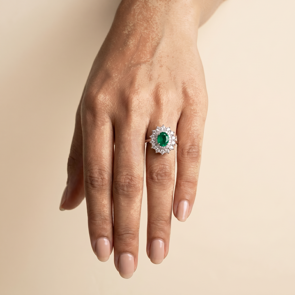 Emerald Filigree Cocktail Ring