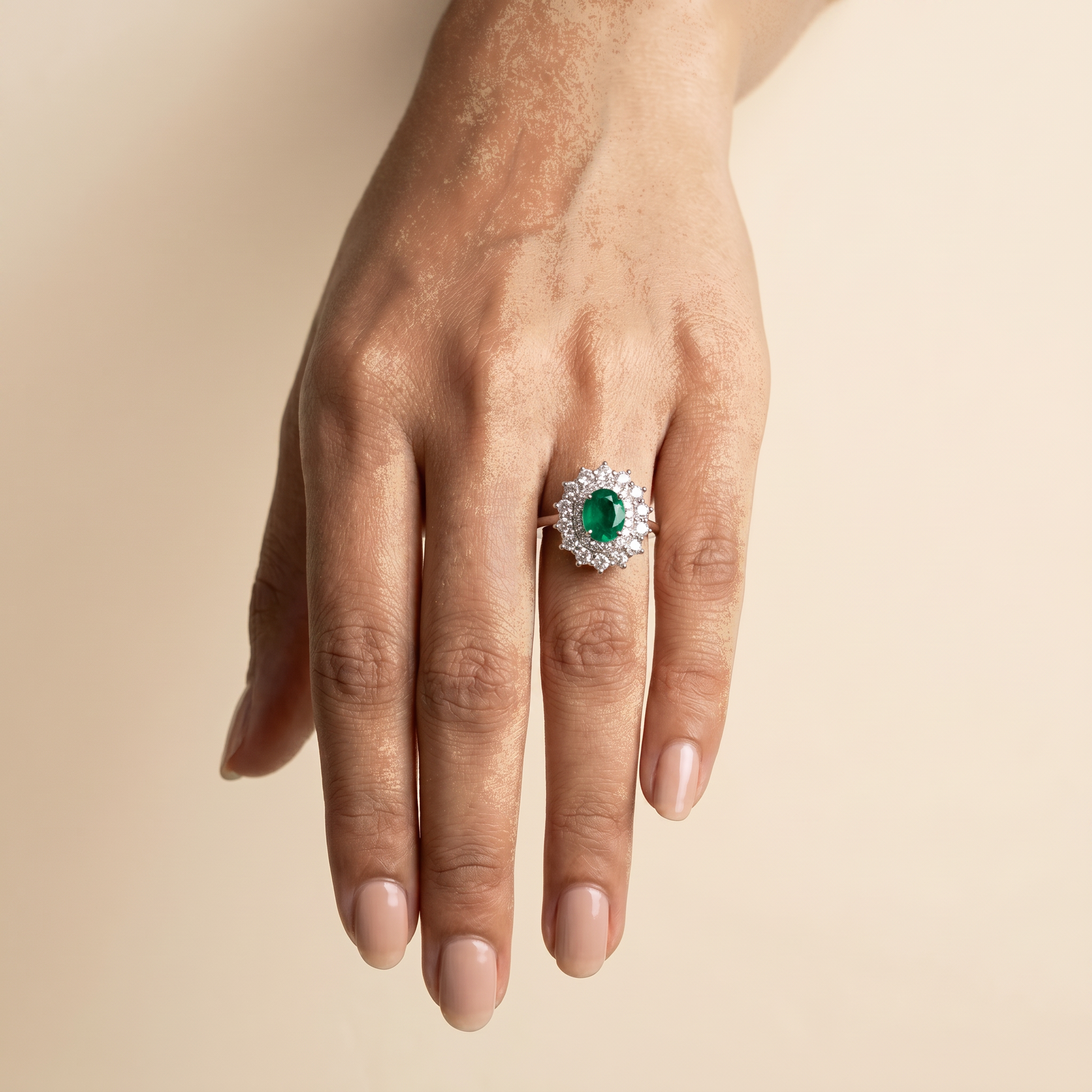 Emerald Filigree Cocktail Ring