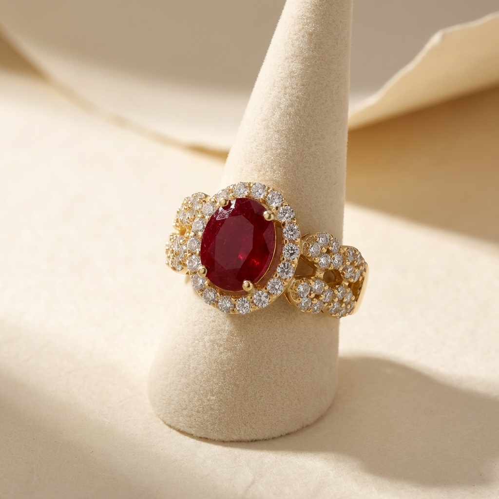 Fiora Oval Halo Ring