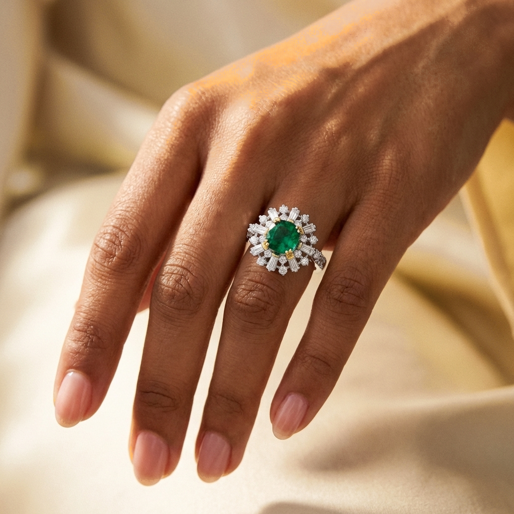 Deco Halo Cocktail Ring
