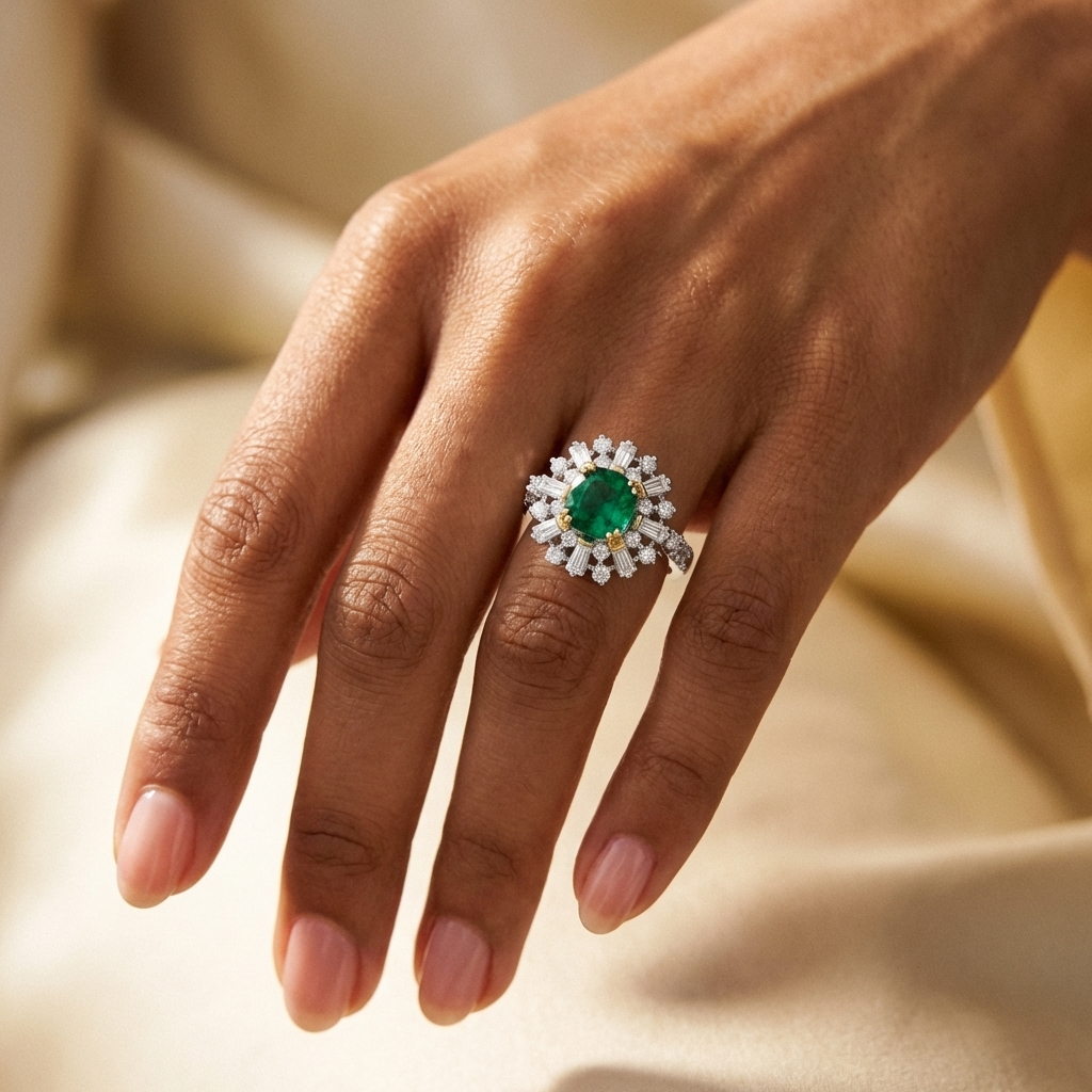 Deco Halo Cocktail Ring