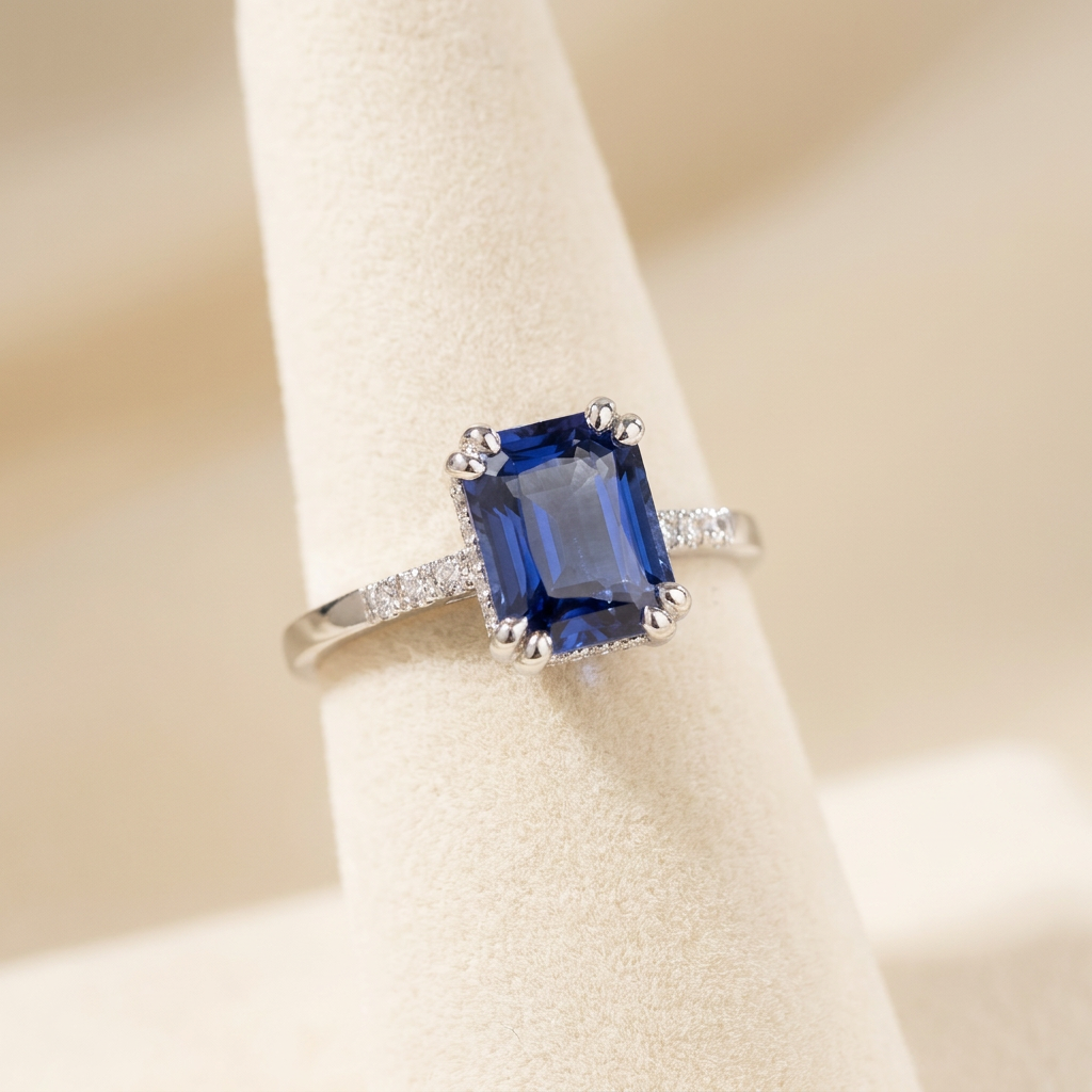 Sapphire Halo Ring