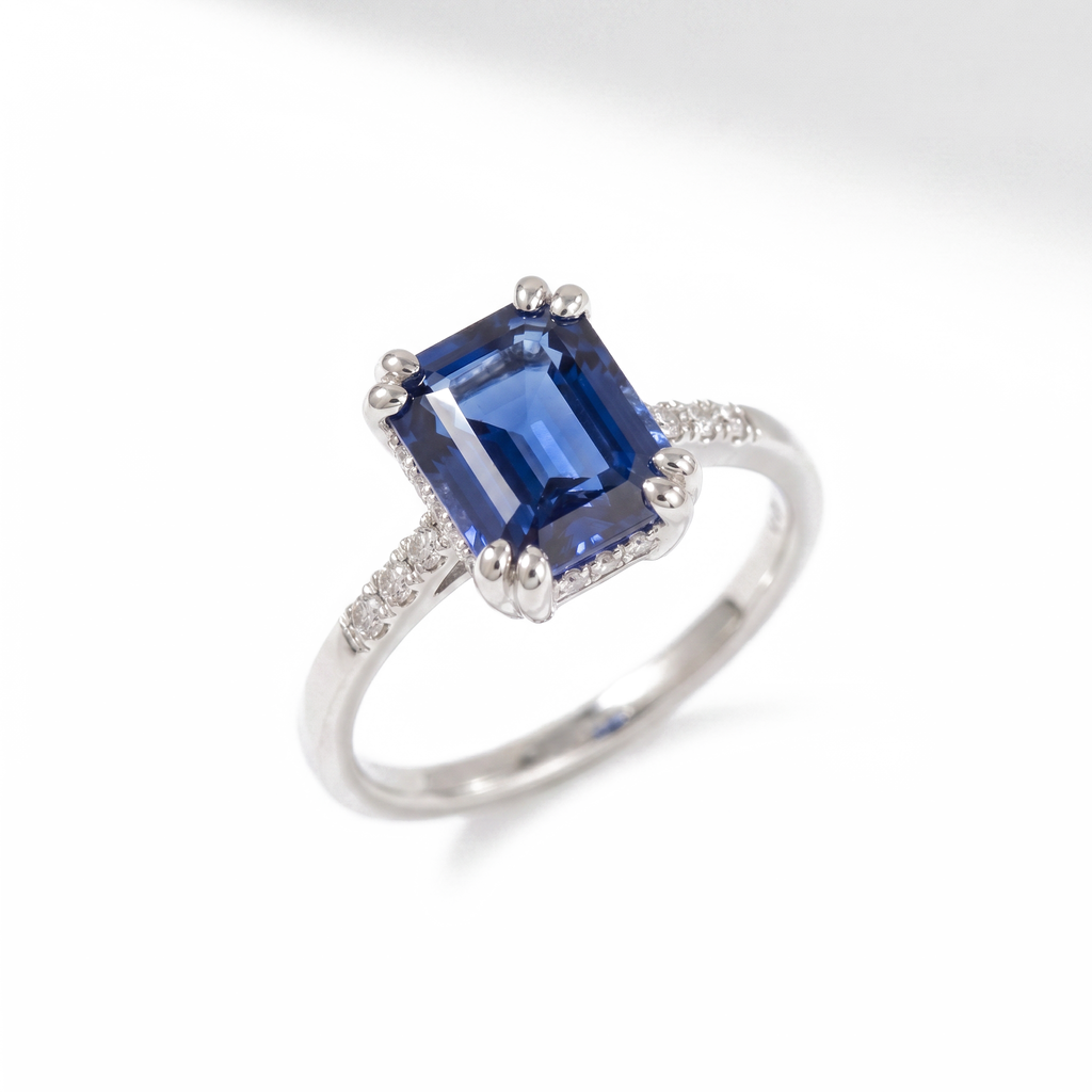 Sapphire Halo Ring