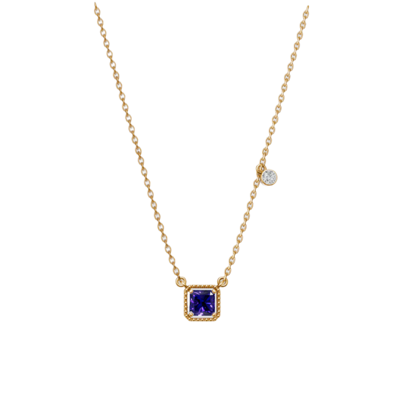 Birthstone Square Charm Pendant