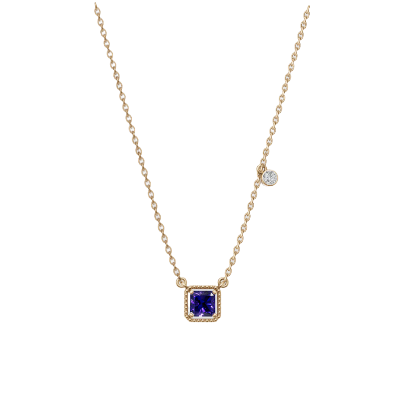 Birthstone Square Charm Pendant