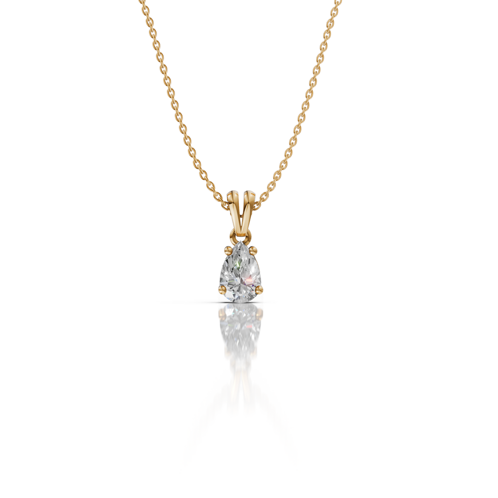 Tear Drop Moissanite Pendant Necklace