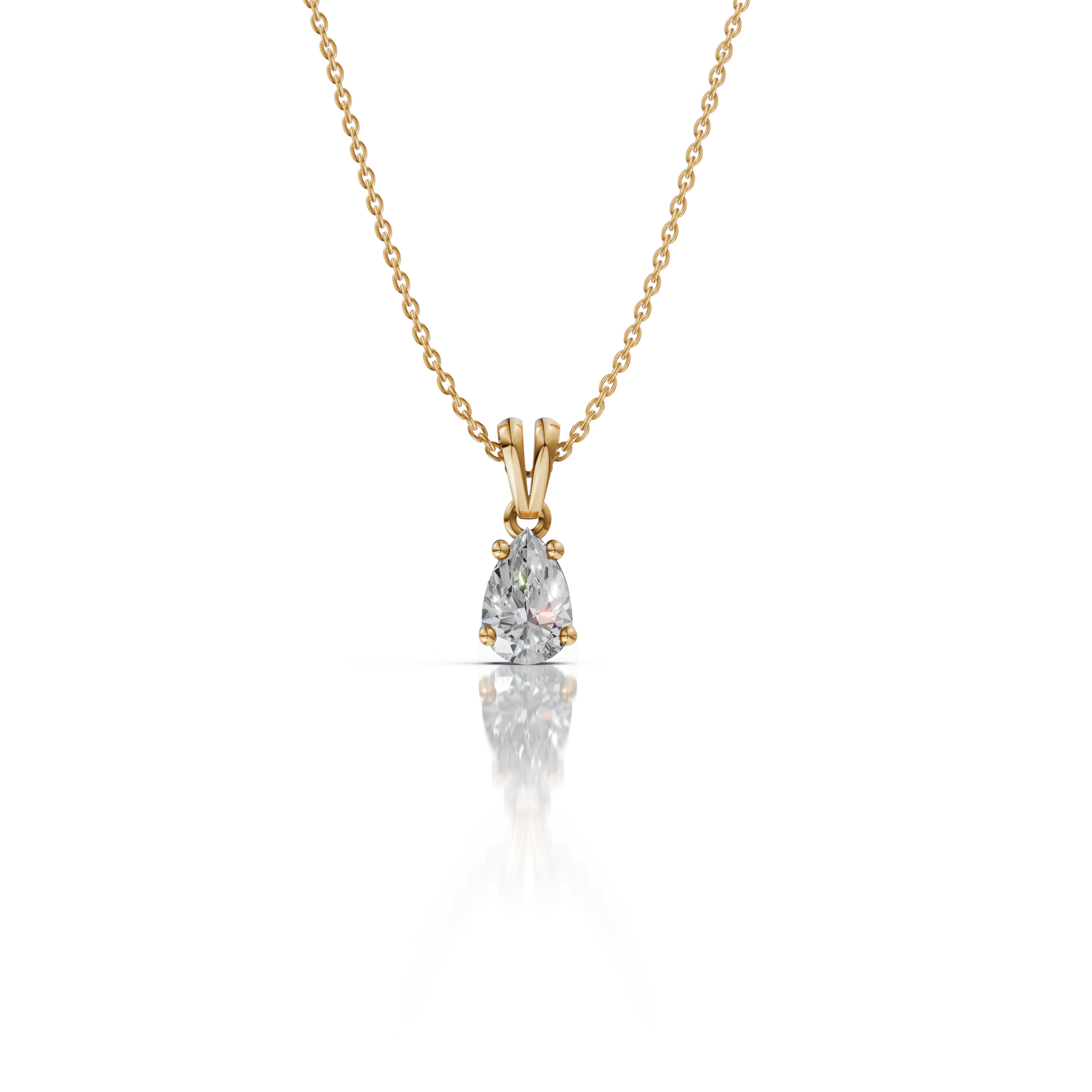 Tear Drop Moissanite Pendant Necklace