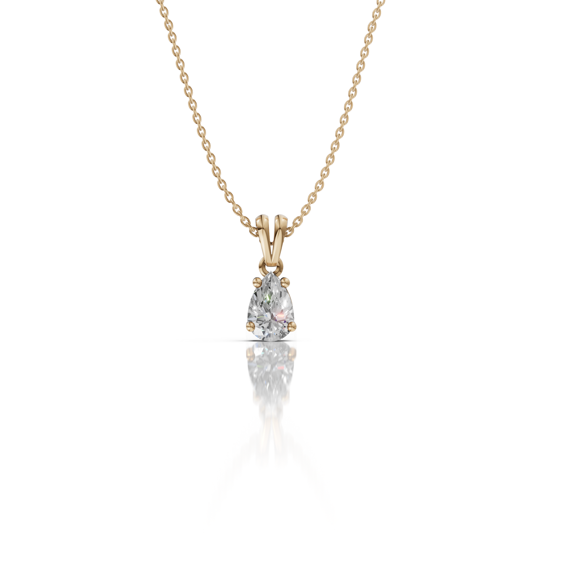 Tear Drop Moissanite Pendant Necklace