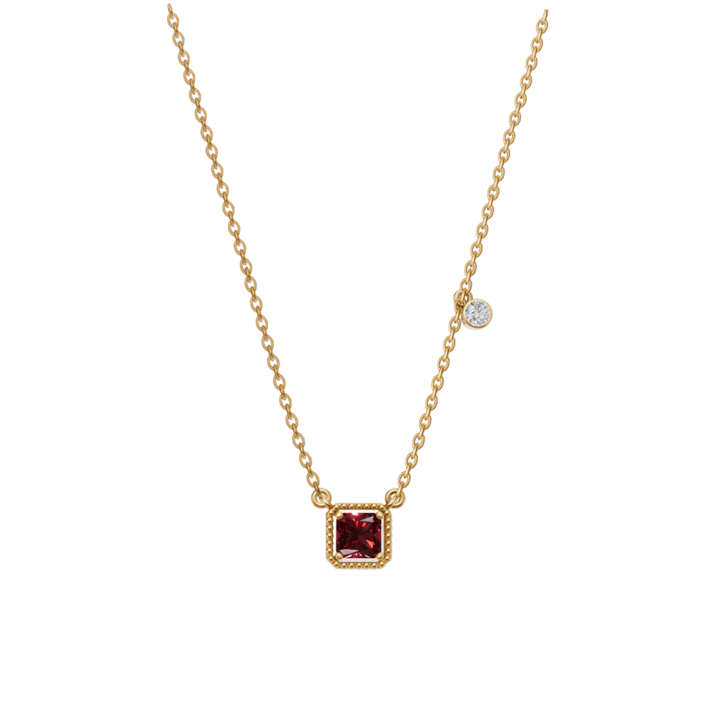 Birthstone Square Charm Pendant