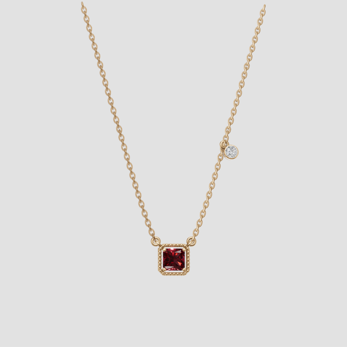 Birthstone Square Charm Pendant