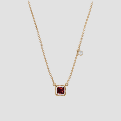 Birthstone Square Charm Pendant