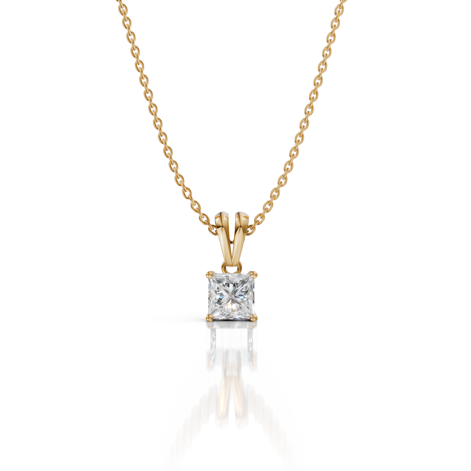 Princess Cut Moissanite Pendant Necklace