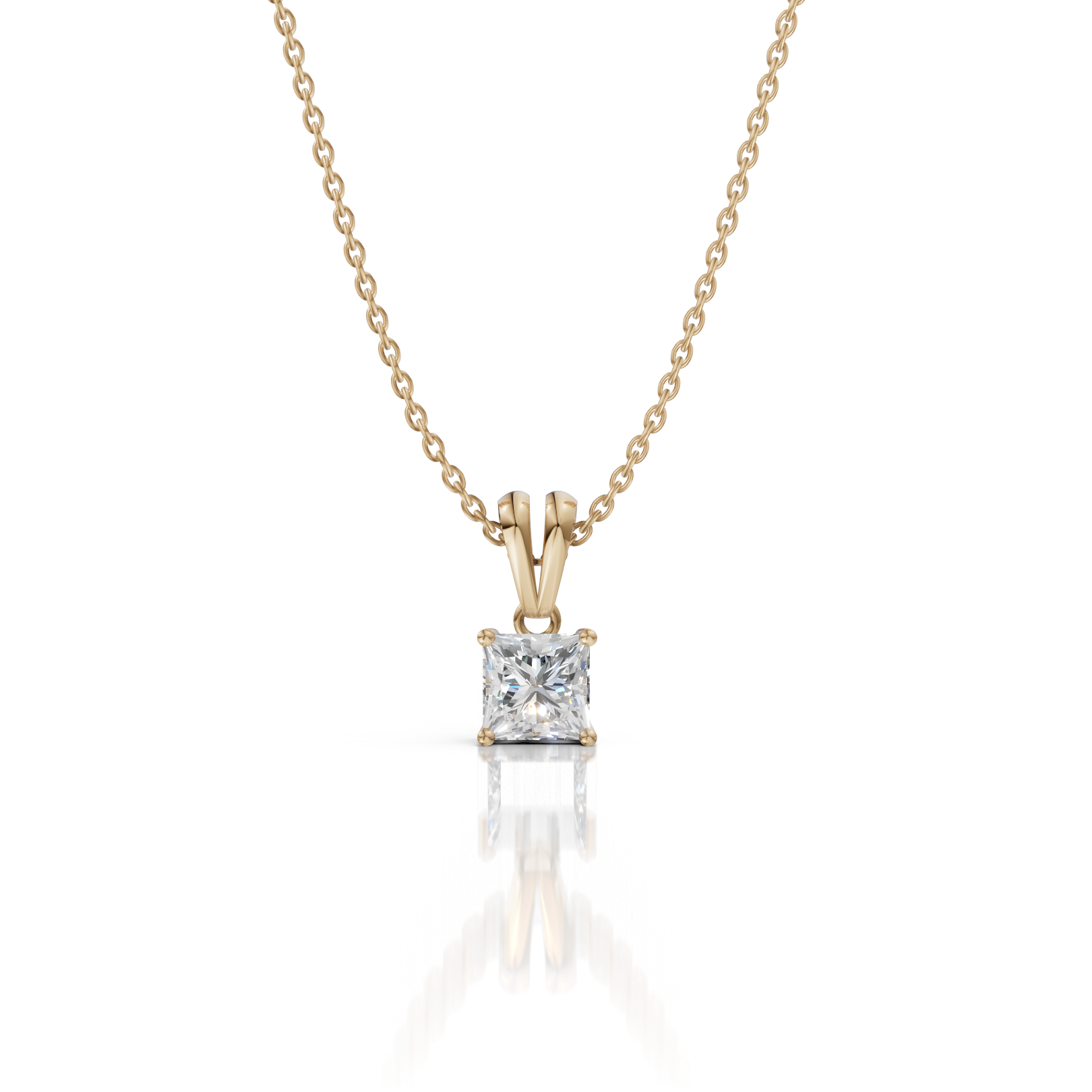 Princess Cut Moissanite Pendant Necklace